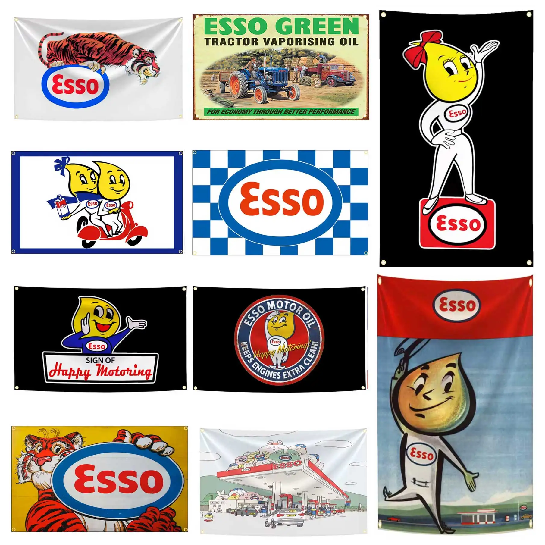 2x3fts 3x5fts 5x8fts Essos Motor Oil Flag Oil Drop Boy Girl Extra Tapestry Applicable To Garage Or Outdoor For Decoration