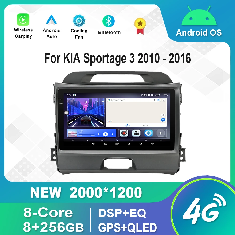 

For KIA Sportage 3 2010 - 2016 Android IPS QLED Screen intelligence Car Radio Multimedia Player GPS DSP Audio Stereo