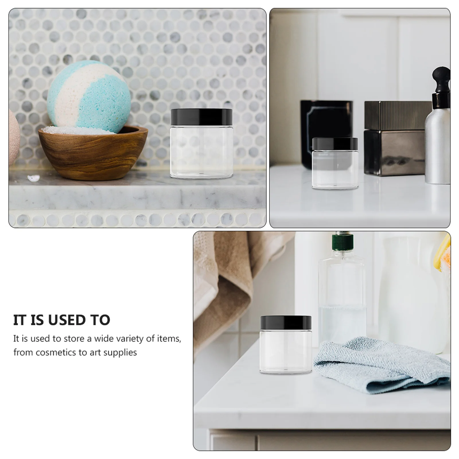 2pcs 50Ml Portable Cream Box For Travel Plastic Container Refillable Cream Storage Bottle Mini Makeup Jar