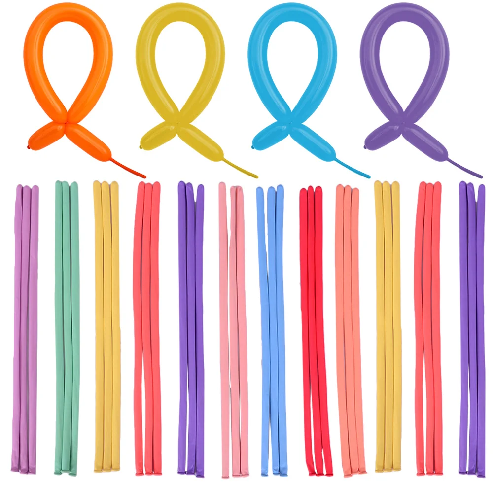 

200Pcs Latex Fluorescent Long Balloons Twisting Balloons DIY Animal Shapes Party Birthday Wedding Balloon Animal Kit