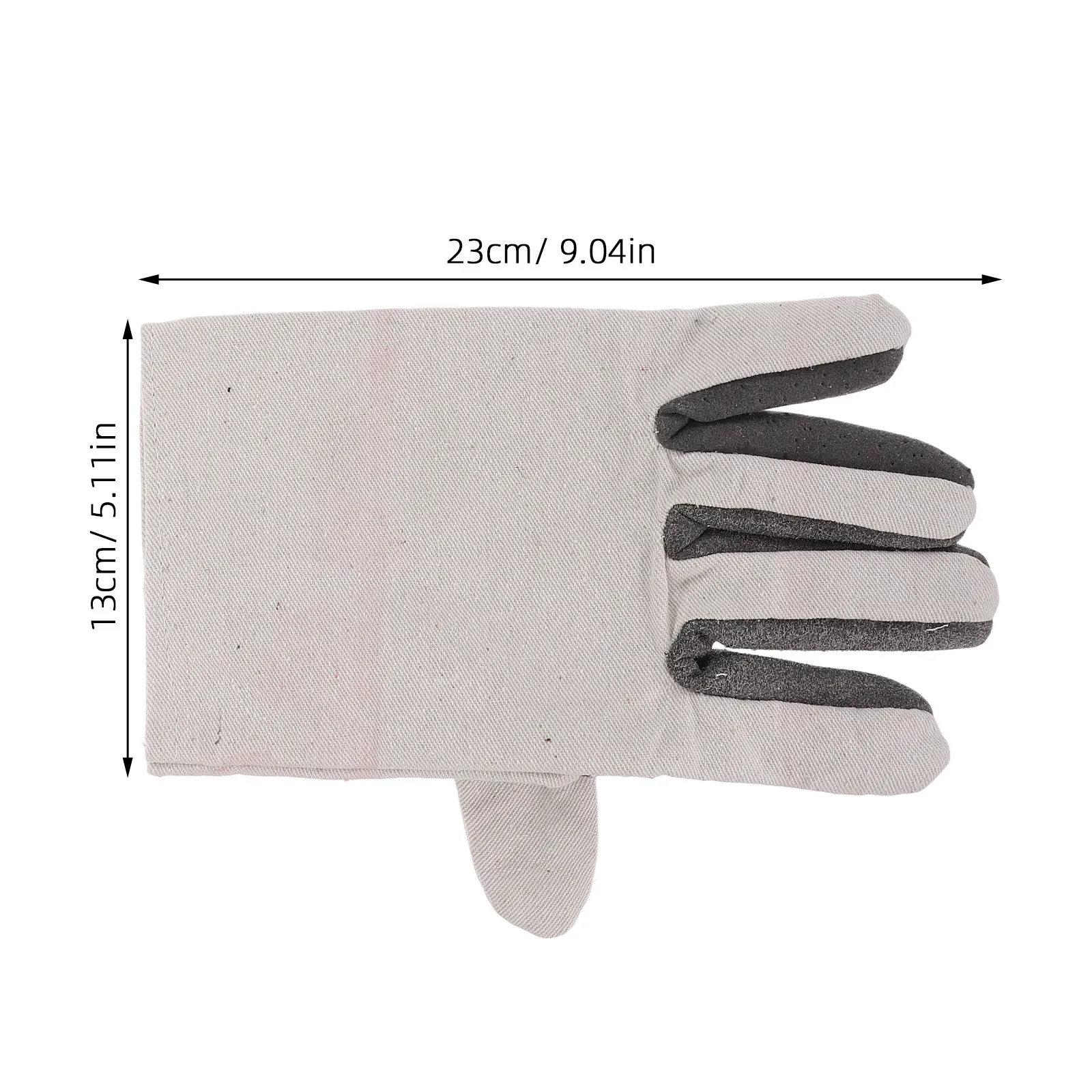 1Pair Heavy Duty Canvas Work Gloves Men Double Layer Reinforced Palm Welding Gloves for Grinding Assembly Work