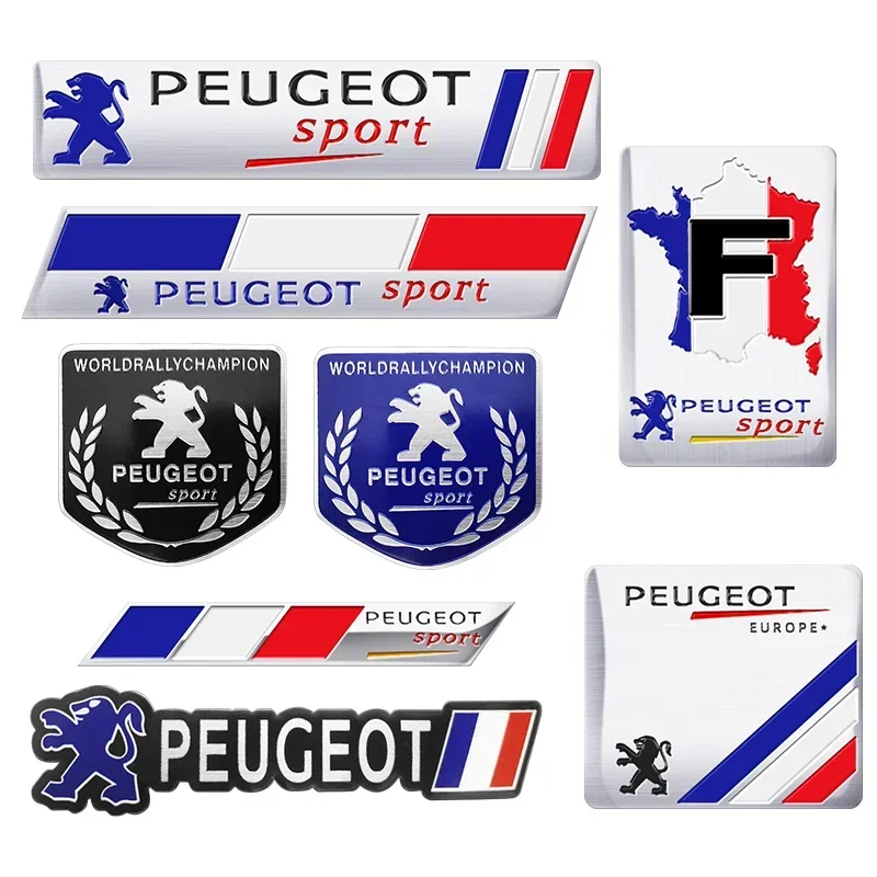 Car Styling Sticker 3D Aluminum Tail Emblem Badge Body Decal For Peugeot 2008 208 308 508 4008 408 3008 307 207 107 607 106 5008