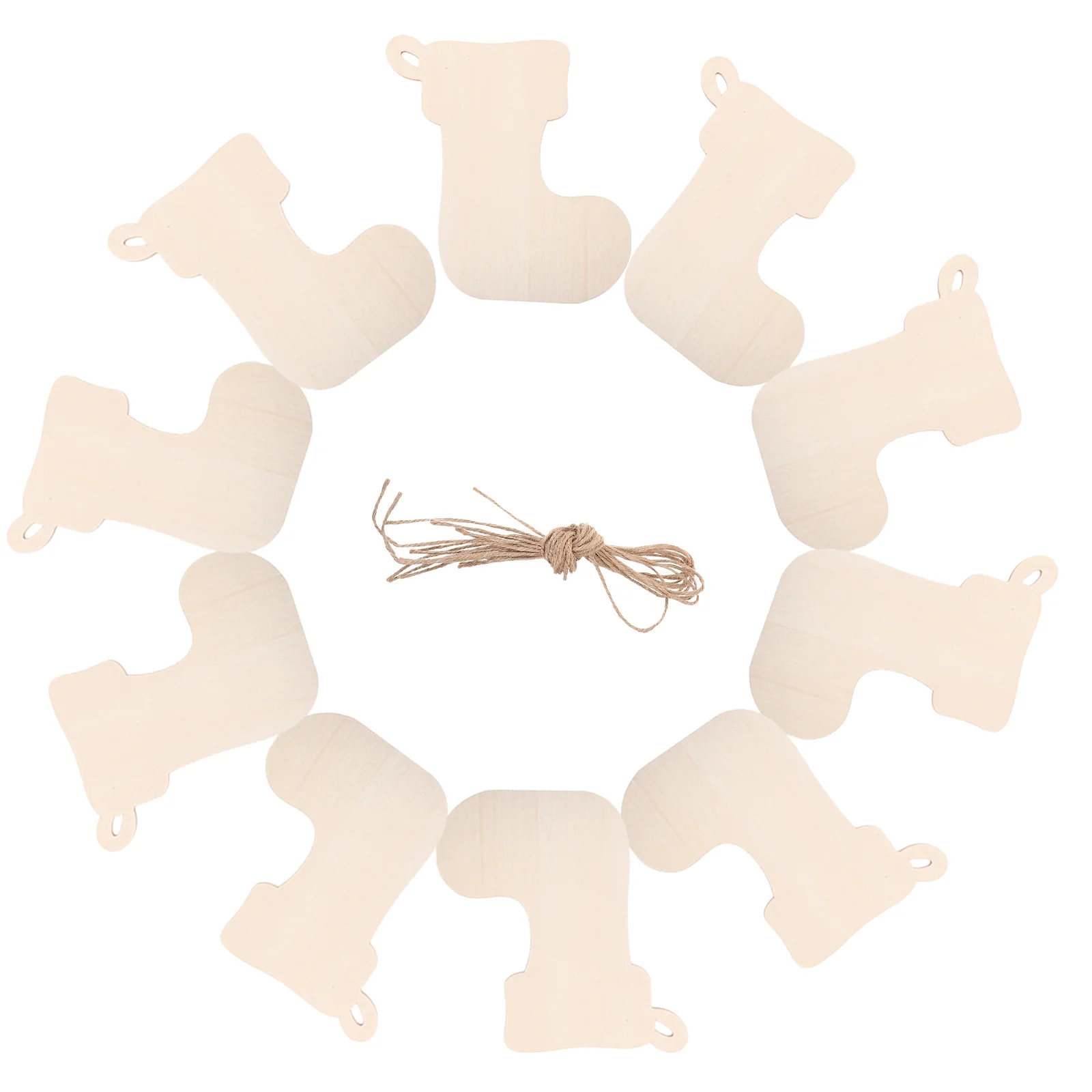 

10Pcs Christmas Wooden Cutouts Unpainted Wood Slices for DIY Handmade Graffiti Crafts Christmas Cutouts Graffiti Chips