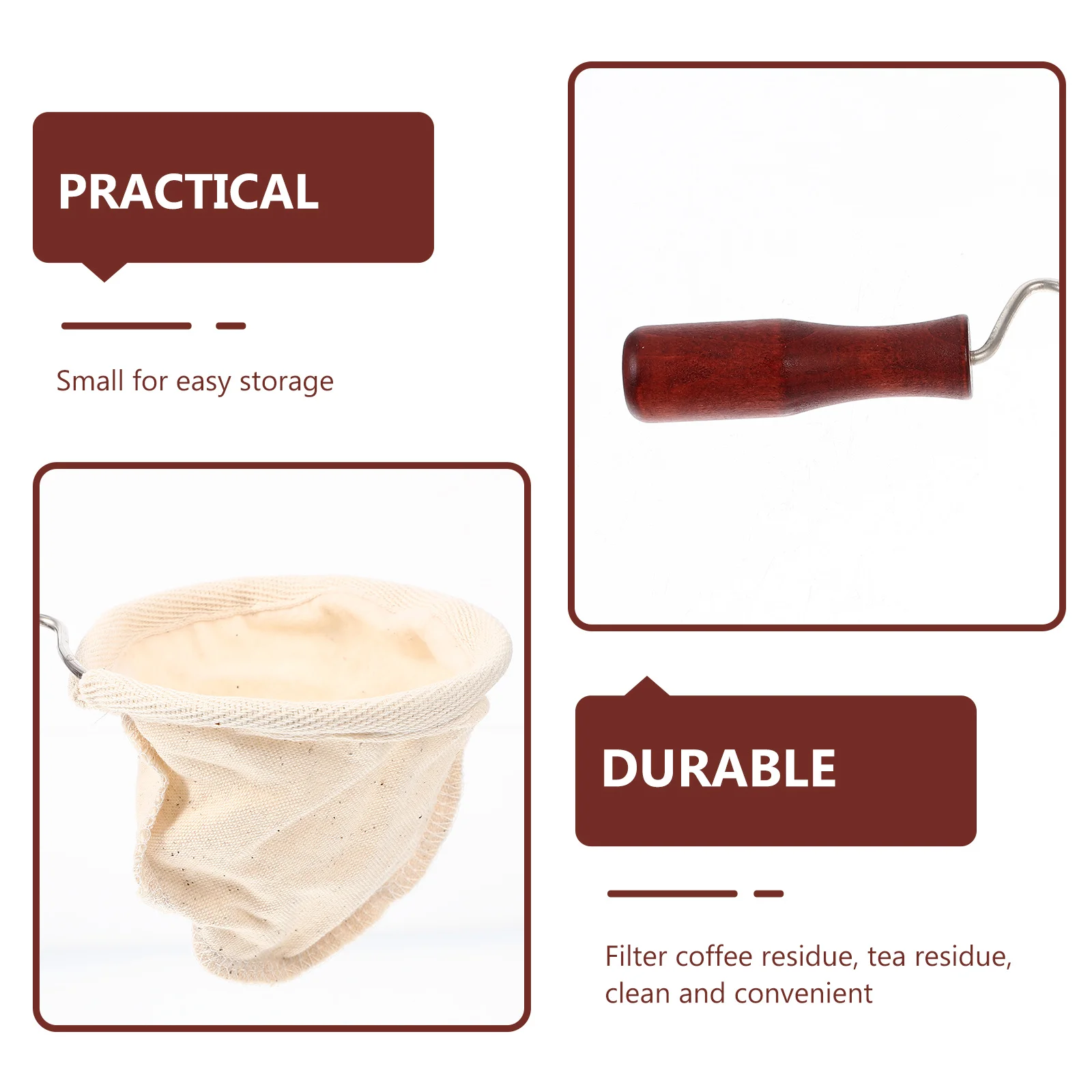 

Reusable Coffee Filter Bag Portable Cotton Pouch for Tea Leaves Straining Long Time Usage Friendly Filter Bag Coffee Supplies