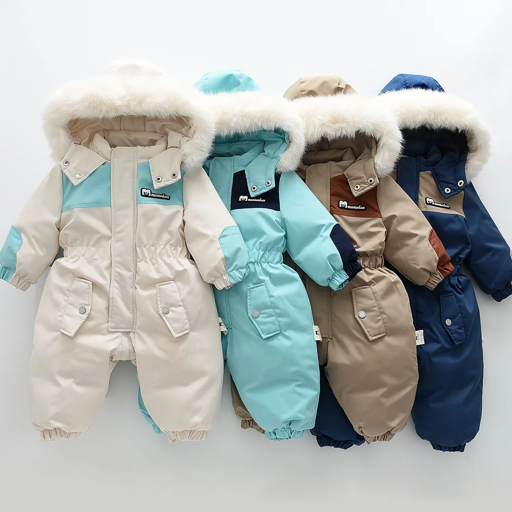 Children Ski Jumpsuit 2024 Winter Snowboard Jacket Boys and Girls Outdoor Snow Suits Warm Waterproof Kids Ski Jacket