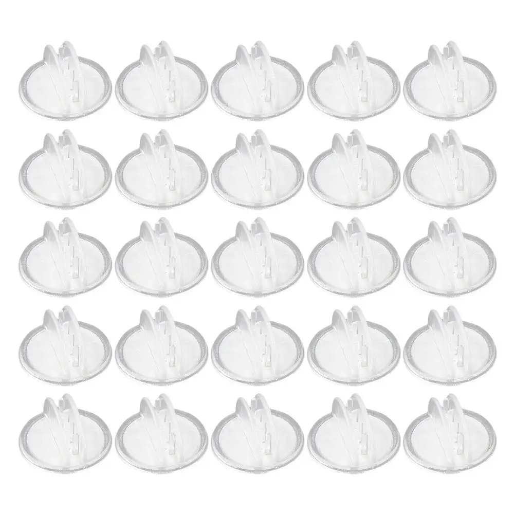 25Pcs Transparent Plastic Label Clips Adhesive Base Retail Sign Holders for Pricing Merchandise Label Display Organization
