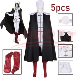 Anime Fyodor D Dostoevsky Cosplay Game Bungo Stray Dogs Costume Uniform Cloak Hat Wig Set Halloween Party Outfit for Women Men