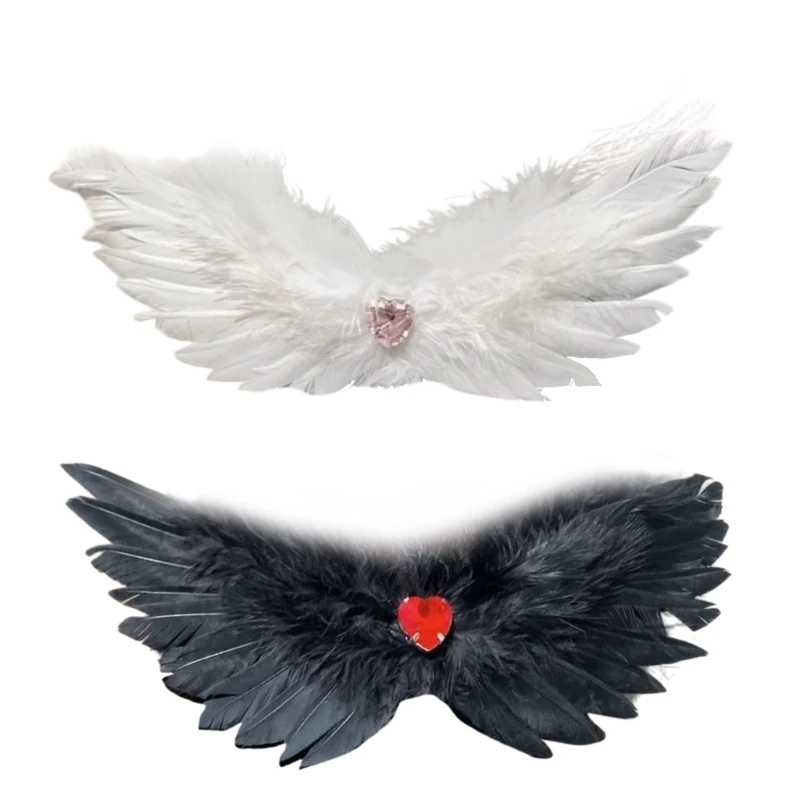 Fashionable Black White Wing Designs Hairpiece Ornament For Halloween Or Parties Dropship