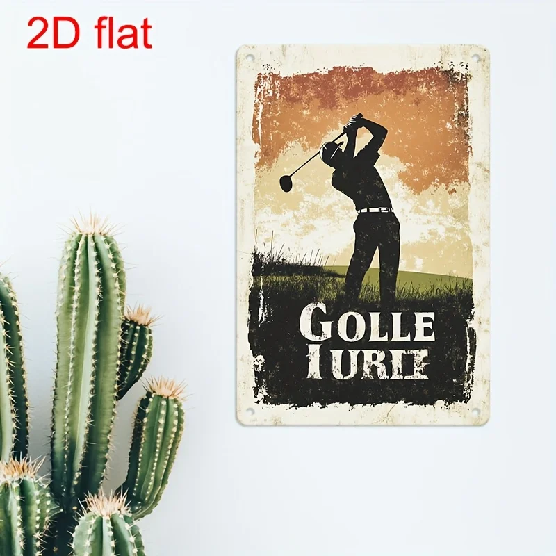- Vintage Golf Metal Sign -  Durable Wall Decor with Pre-Drilled Holes for Easy Hanging, Perfect for Home, Office, Garden, and