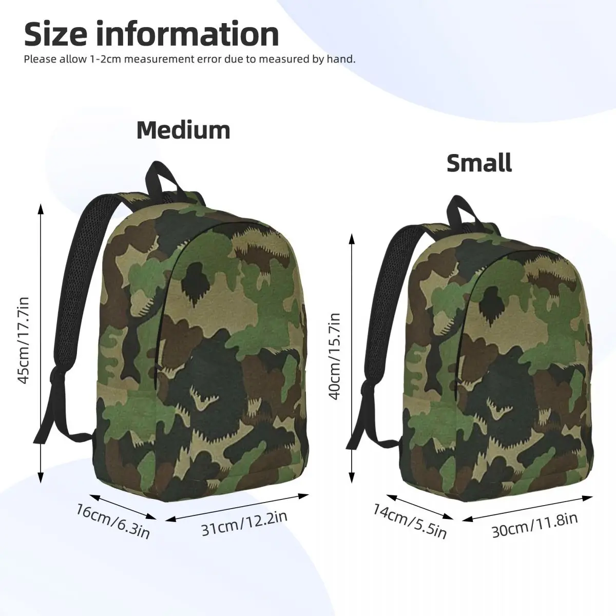 TAZ 90 Swiss Camo Military Tactical Gear Army Camouflage Backpack Daypack Kids BookBag School Bag Shoulder Bags for Boys Girls