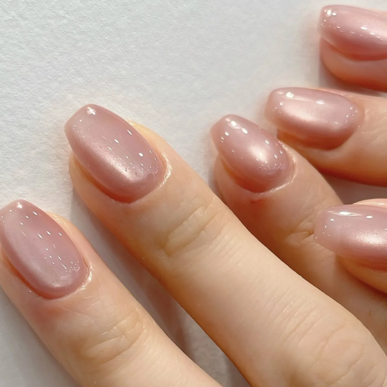 24pcs Pink Cat Eye Square Press on Nails Simple False Nails Wearable Stick-on Nails Fake Nail Накладные Ногти 네일팁 Uñas Postizas