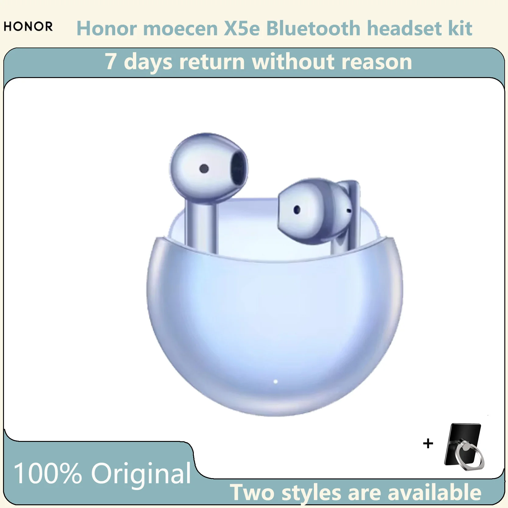 Original Honor X5e Wireless Bluetooth Headset kit for phone Long Standby Noise Cancelling In-Ear Game Mini General