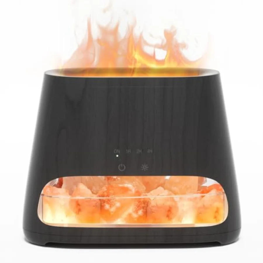 

2-in-1 Himalayan Salt Lamp and Ultrasonic Essential Oil Diffuser Aromatherapy Diffuser Cool Mist Humidifier Salt Therapy Lamp A
