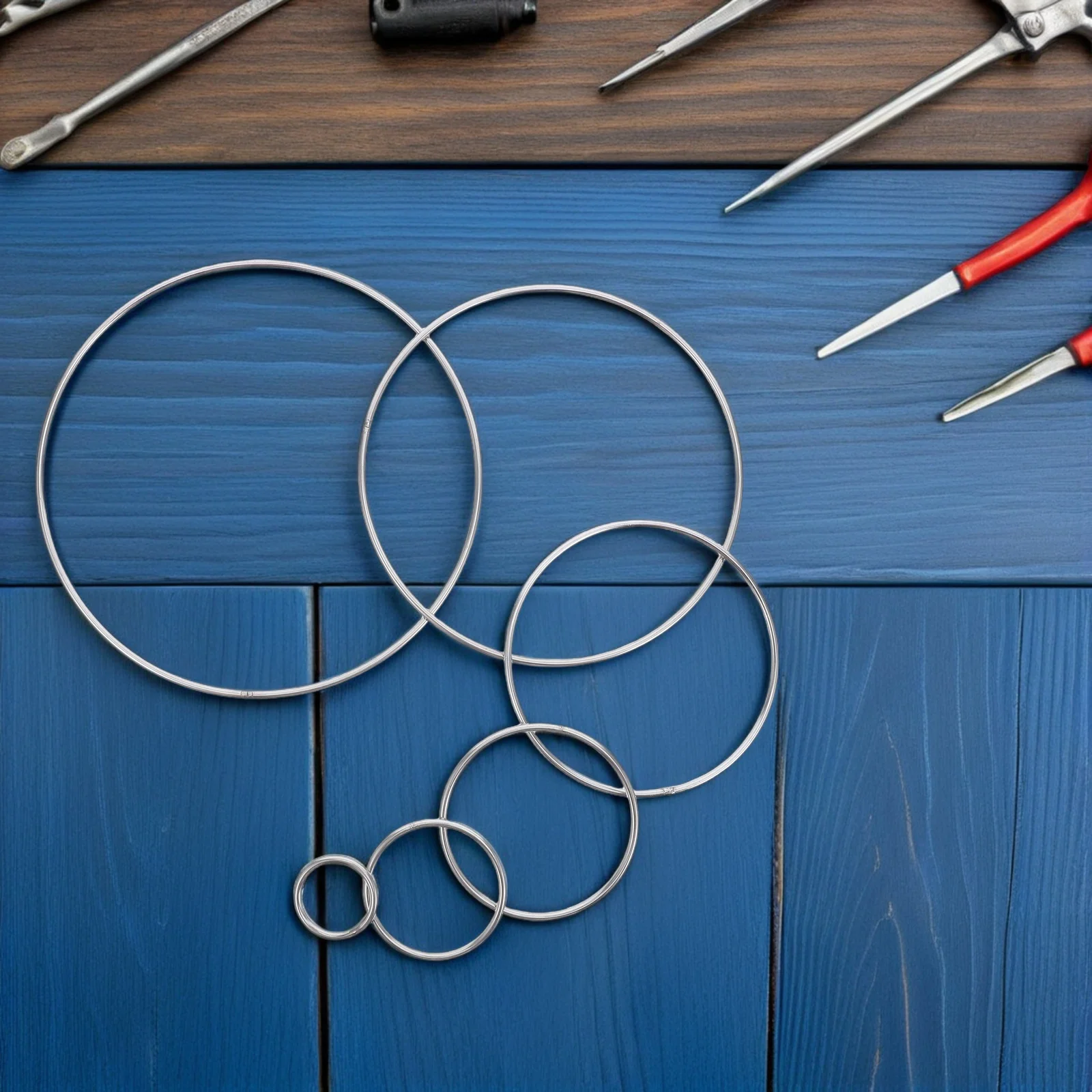 

12Pcs Metal Rings for Crafts 304 Stainless Steel Macrame Hoops Dreamcatcher Wreath Frame Supplies Metal Rings for Crafts