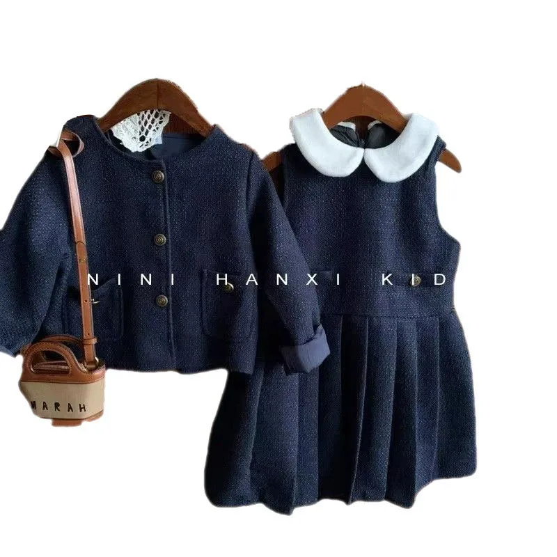 2023 Autumn Korean Style Baby Girls  2PCS Clothes Set Cardigan+Dress Fashion Children’s  Clothes