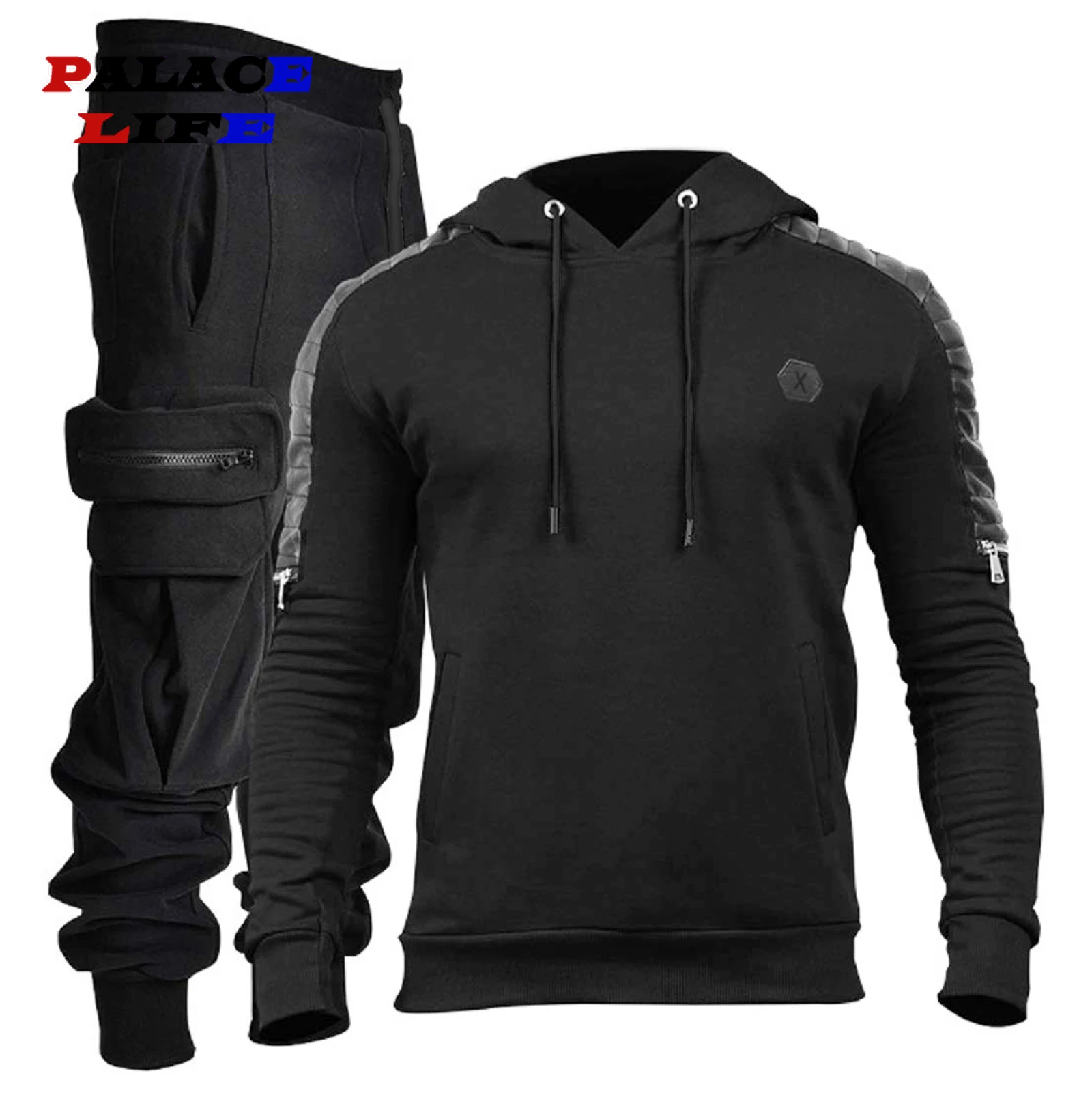 Tracksuit Men Sets Fashion Oversize Hoodies Sweatshirts Mens Streetwear Outdoors Unisex Hip Hop Casual Pants Cotton Couples Tops