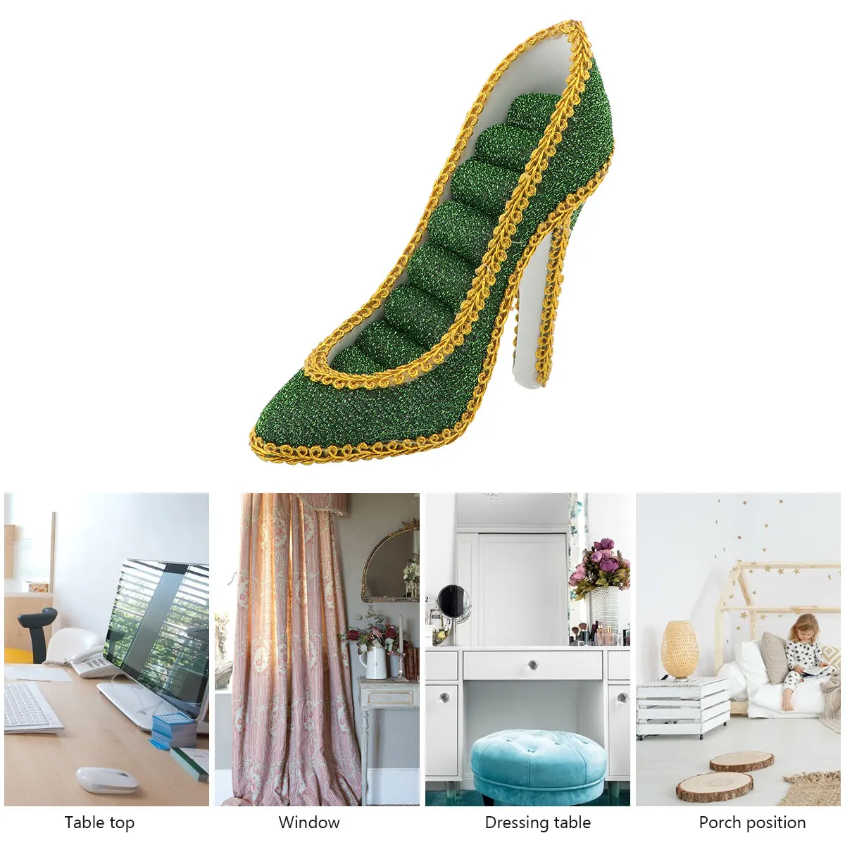 

High Heels Jewelry Stand Ring Holder Earrings Organizer Resin Crafts Storage Rack Shelf Accessories Display Household Ornament