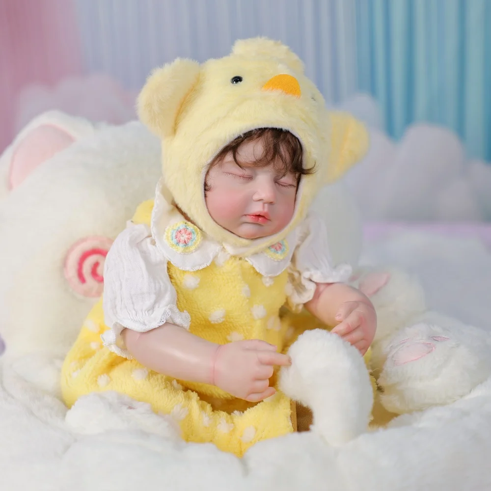 Cloveray 24 بوصة الأصلي واقعية تولد من جديد دمية طفل محاكاة أفخم بطة صفراء مجموعة دمية الفينيل أطراف الفينيل القماش الجسم طفل هدية