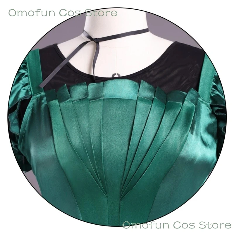 

s,3'g\7;Halloween Wed. Agnes Cosplay DeMille Ball Gown Green Dress Wig Carnival Retro Women Clothing Scary Gothic Tv Ro4;b,7\k/8