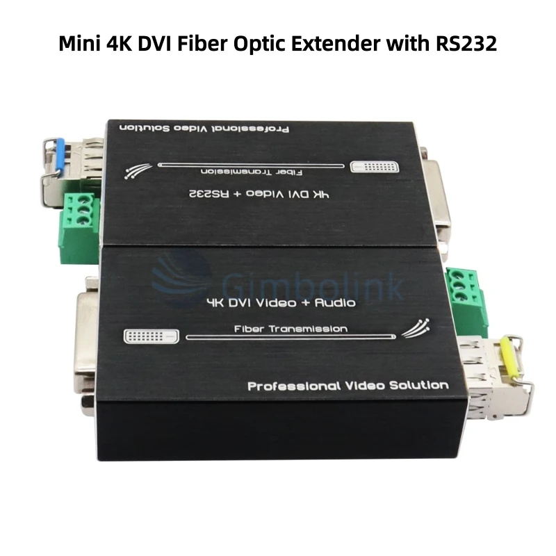 

Mini 4K DVI Video Converter Optical Fiber Switch for Fiber Communication Monitoring HD Fiber Optic Extender with RS232 for FTTH