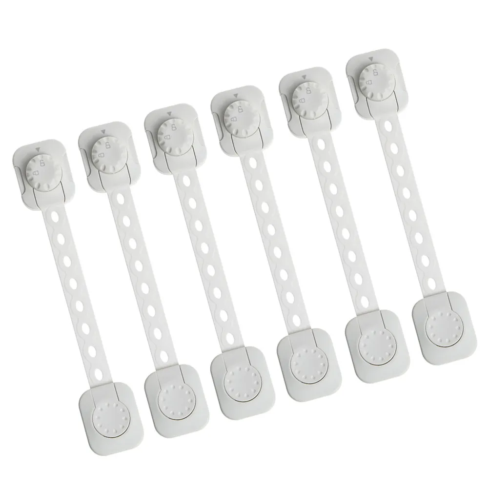 

6Pcs Baby Safety Locks Adjustable Multipurpose Child Proof Belt Lock Self-Adhesive Cabinet Cupboard Drawer Refrigerator