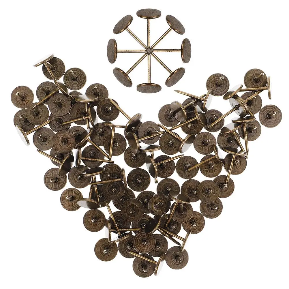 

150pcs Bronze Flat Head Pins 17mm Vintage Metal Push Pins for Bulletin Board Heavy Duty Thumb Tacks Retro Decor Craft Supplies