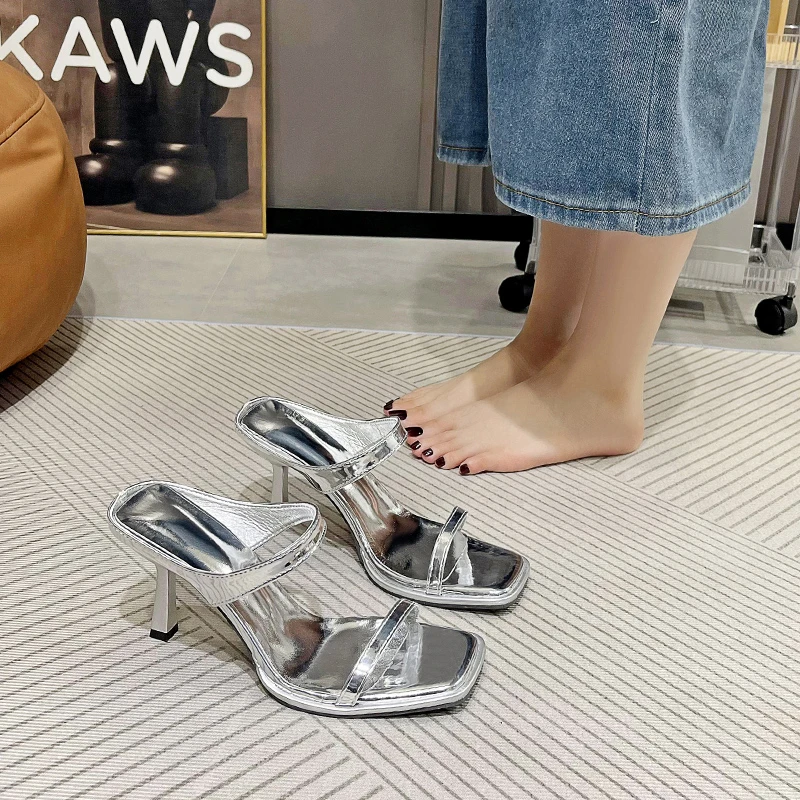 Summer Fashion French Square Toe Ladies Sandals 2026 New Stiletto Design Sandals Comfortable Office Ladies High Heels Selling view 5