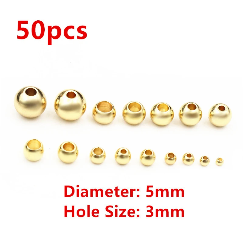 30-100 Stück 2-8mm Edelstahl Gold Farbe Spacer Perlen Charme lose Perlen DIY Armbänder Halskette für Schmuck Herstellung Charms