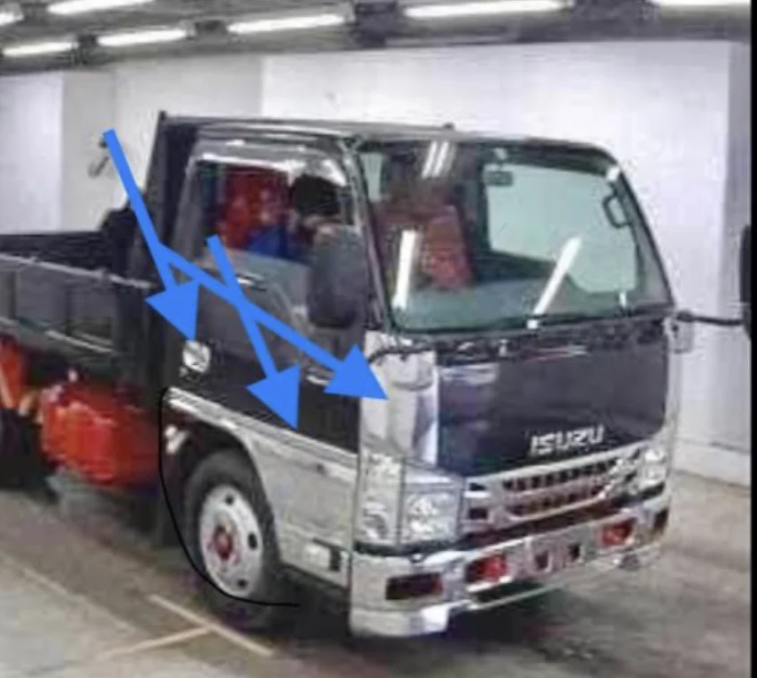 CHROME PLATED CAB SIDE TRIM PANEL FOR ISUZU ELF TRUCK