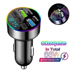 Bluetooth 5.3 Car FM Transmitter MP3 Modulator Player Hands-free Car Kit PD QC 3.0 Fast Charger Adapter Audio Receiver