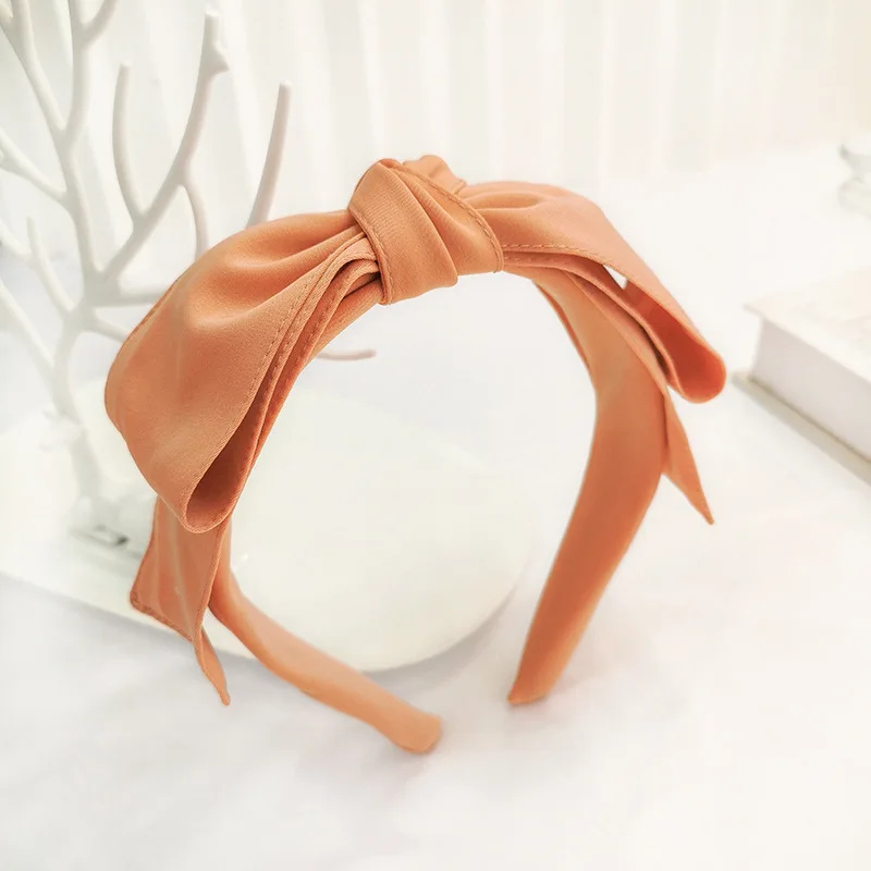 Colorful Satin Big Bow Hairbands Headbands Ornament Accessories Hair Accessories Wholesale