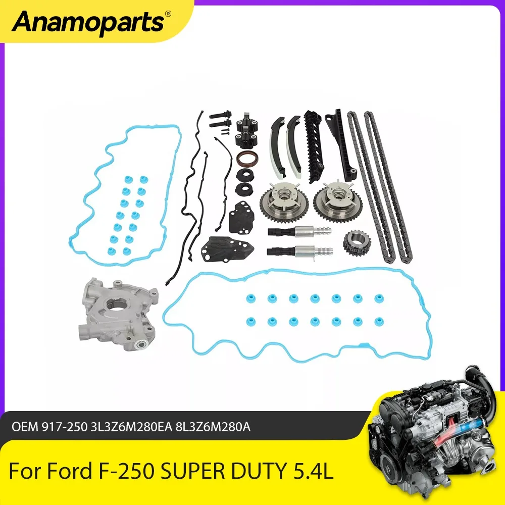 Timing Chain Kit Selenoid Cam Phaser Oil Pump Fit 5.4L V8 For Ford F-150 F-250 SUPER DUTY EXPEDITION LINCOLN MARK LT 5.4L 04-08