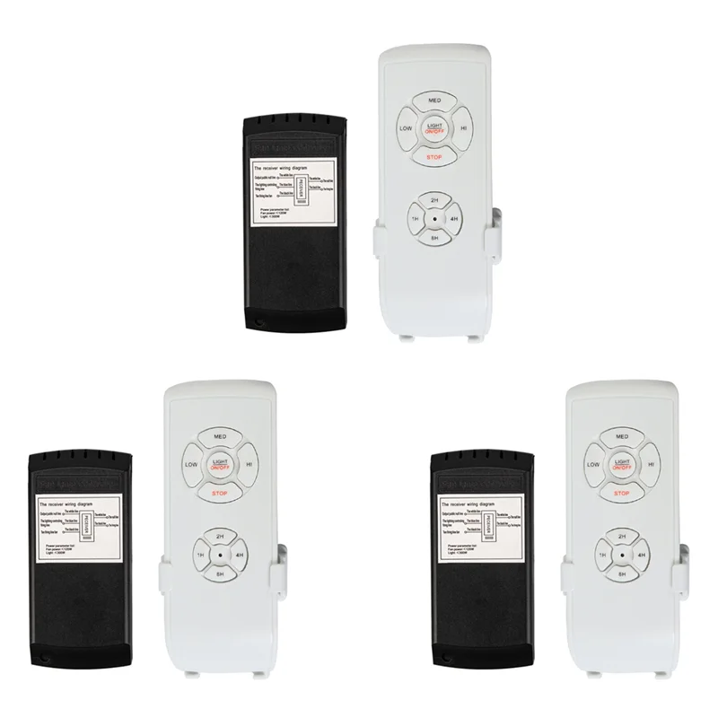 

【ADORN】3X Ceiling Fan Remote Control Kit,Small Size Universal Ceiling Fans Light Remote, Light,Timing Wireless Control 110V