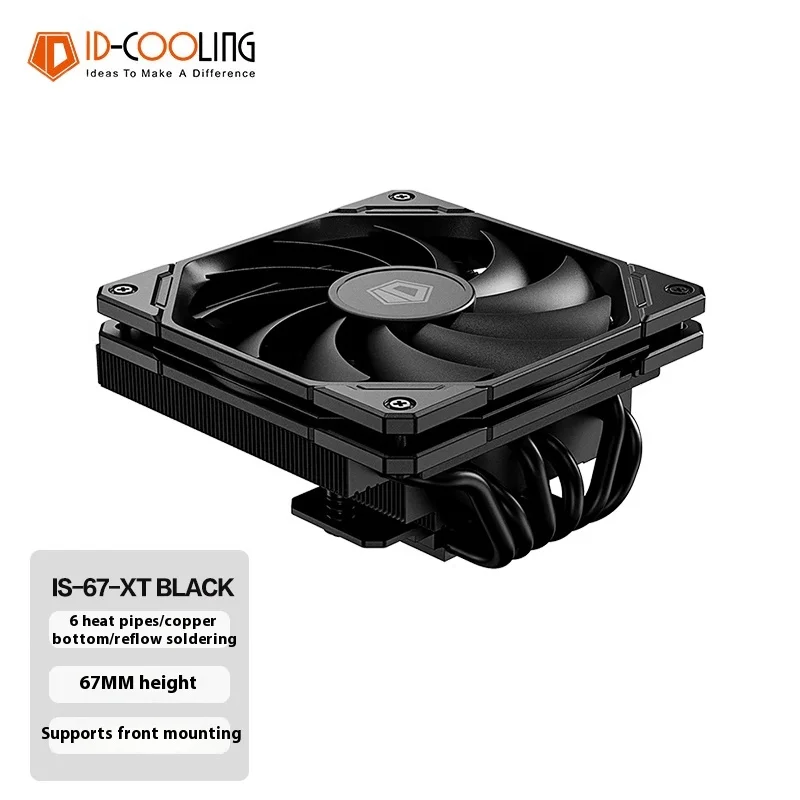 ID-COOLING IS-67-XT 67mm Low Profile Computer CPU Cooler Heatsink ITX Ultra-Thin 6 Heat Pipe Air-Cooled Radiator