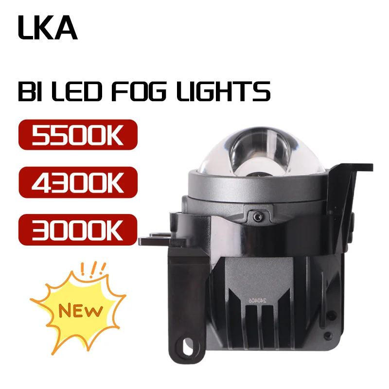 

LKA 3 Colors Bi Led Fog Light Lenses for Car 12V Toyota Lexus 5500k 3000k 4300K Fog Driving Lamp High/Low Beam Projector