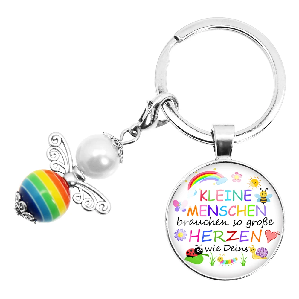 LITTLE PEOPLE need such big hearts as your farewell Educator Gift Childminder Kindergarten Kita Heart Saying Keychain