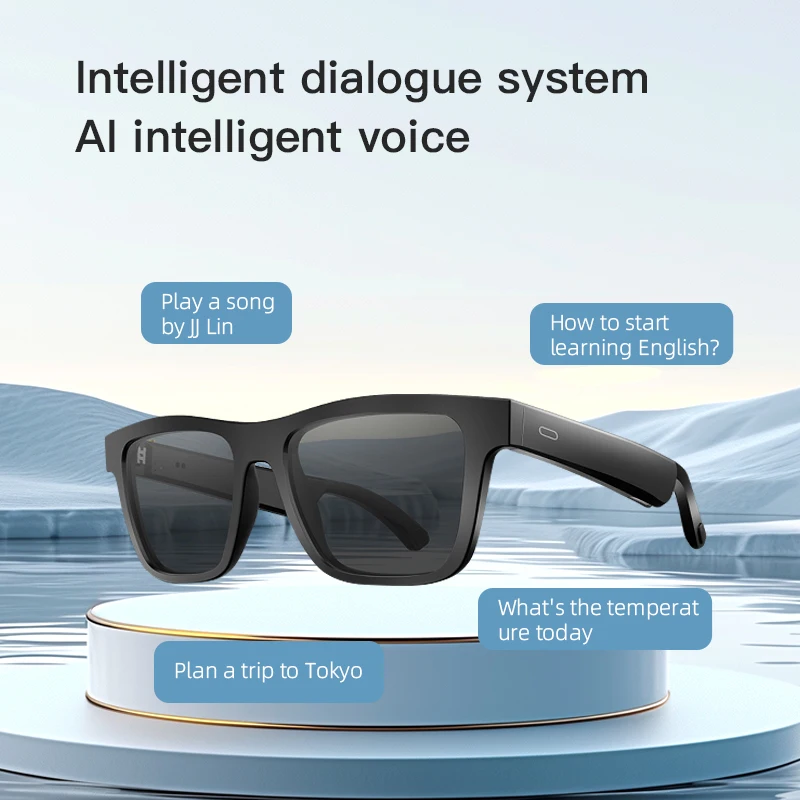 AI Simultaneous Translation Smart Audio Glasses Wireless Bluetooth Sunglasses Outdoor Sport Earphone HD Mic Call Headphone Music