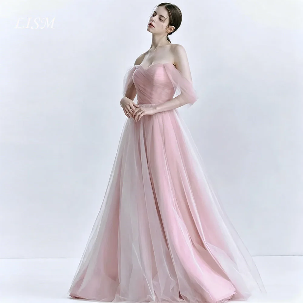

Lism Off Shoulder Sweetheart Long Prom Dresses Customized Soft Tulle Korea Wedding Dresses Photos Shoot Outfit Party Dress 2026