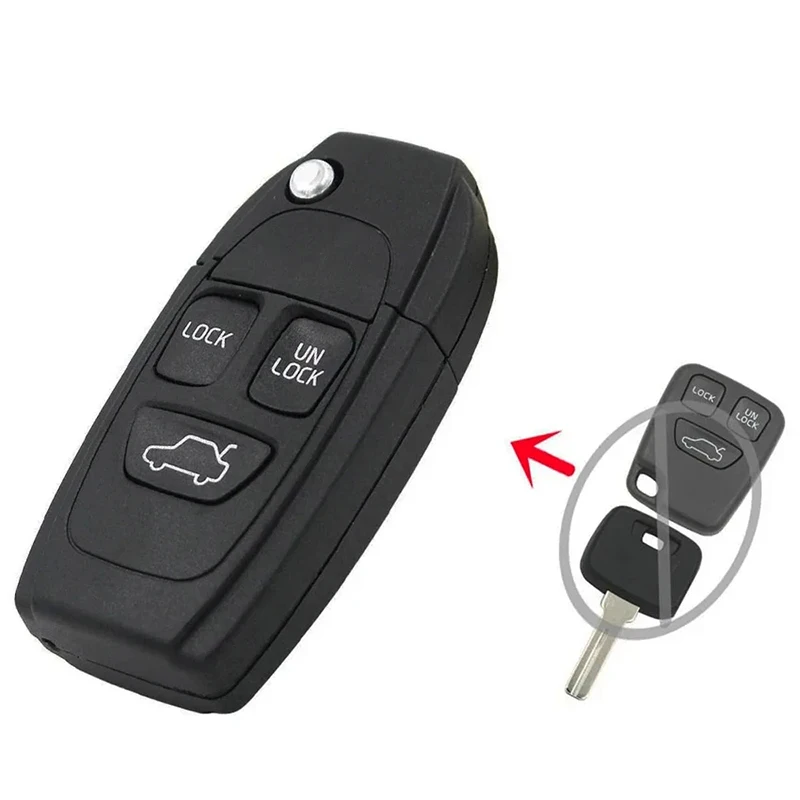 

3-кнопочный складной автомобильный ключ, модифицированный для Volvo C70 S40 S60 S70 S80 S90 V40 V70 V90 XC70 XC9, сменные автомобильные аксессуары