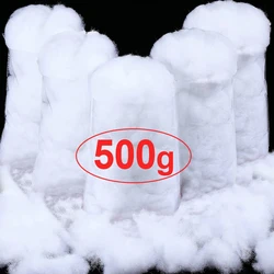 500g Christmas Artificial Snow Cotton Fluffy Lightweight Blanket Stuffing White Snow for Xmas Tree Ornaments Home Decor Supplies