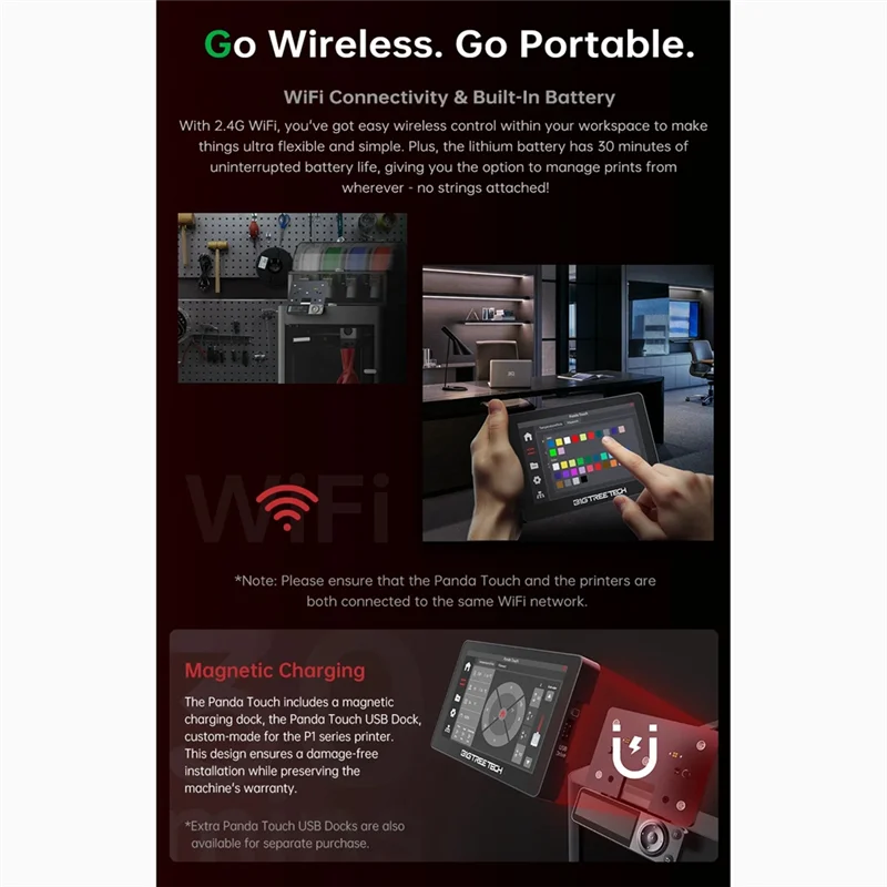 Smart-BIGTREETECH Panda Touch pantalla táctil Wifi de 5 pulgadas para Bambulab P1P P1S pantalla Klipper de Control multiimpresora