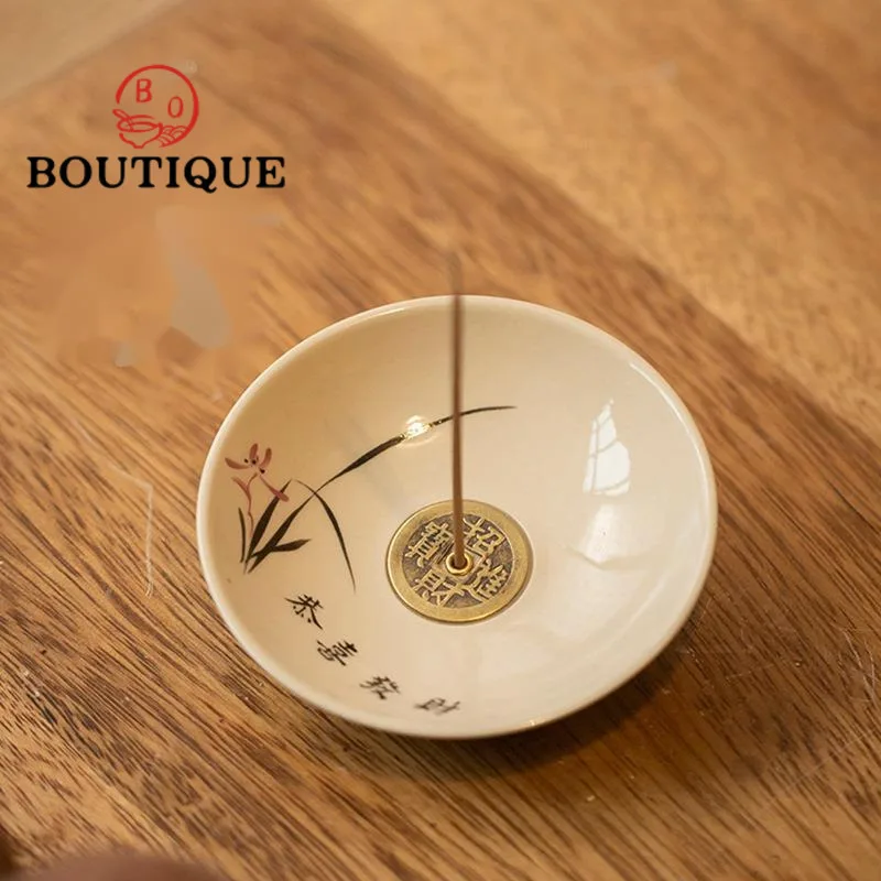 Grass and Wood Ash Line Burner Incense Holder Aesthetic Mosquito Incense Holder Smell Distributor Chinese Tea Set Collection