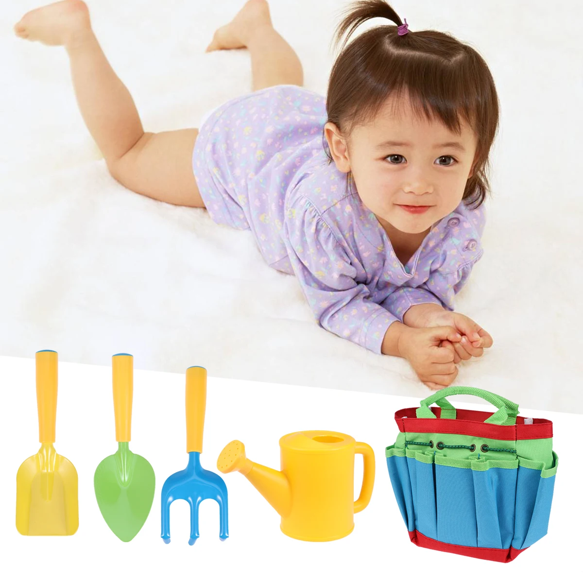 

1 Gardening Tool For Kids Children Garden Instruments Pretend Play Simulation Outdoor Role Play Dress Playset Bag