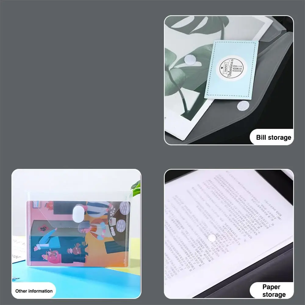 High Quality A4/A5/A7/A8 File Folder Transparent Waterproof File Bag Plastic Document Folder School Office