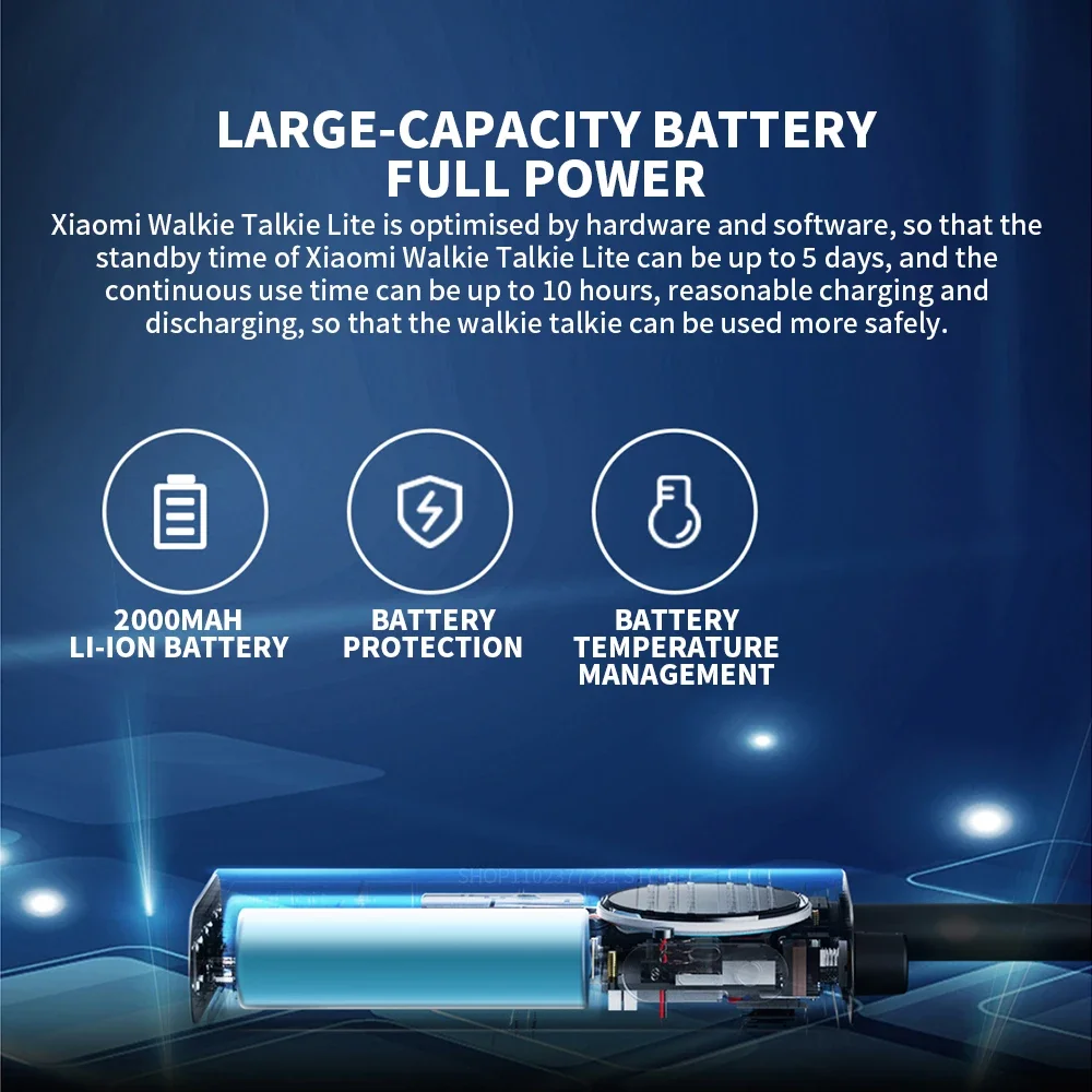 Xiaomi-Mijia Lite Walkie Talkie, Smart Civil, 5 Km Intercom, Handheld, Mini Radio, Smart Work, Mi Home App