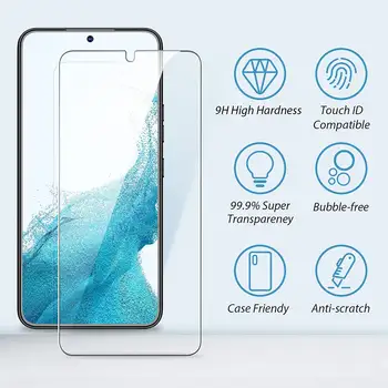 2/4 ks 9H tvrzené sklo pro Samsung Galaxy S22 5G - průhledná fólie s ochranou proti otiskům prstů a nárazům 8 nejlepší prodej Ochranná fólie na displej Samsung Galaxy S22 - №2