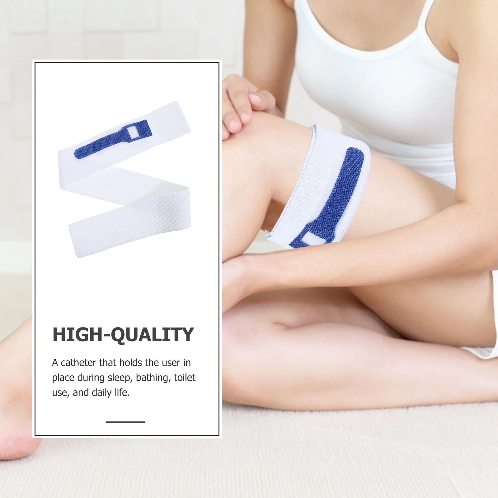 Urine Bag Leggings Strap Universal Fixing Band Catheter Adjustable Blue Durable Tape Fixation