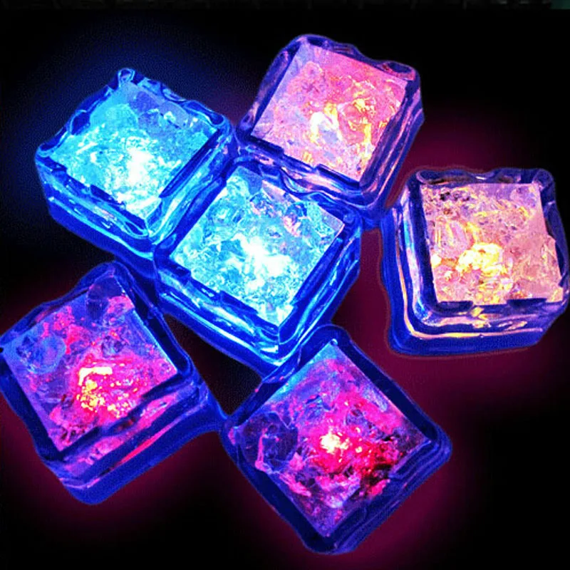 6PCS Colorful Bathtub Light Up Toy Waterproof Glowing Cube Kids Bath Toy Luminous LED Ice Cube Party Supplies Birthday Xmas Gift