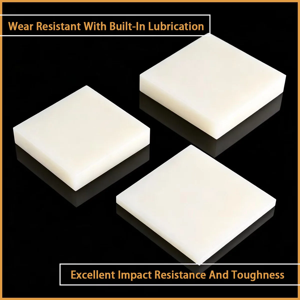 3-50mm thick white nylon square plate is used in fields such as automation equipment and hardware