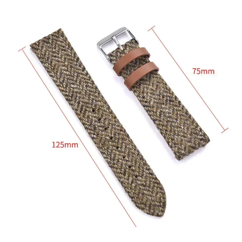 Echtes Leder-Nylon-Uhrenarmband 18mm 20mm 22mm Schnellverschluss-Armband Vintage-Gewebe-Armband für Männer und Frauen Ersatz-Armband – Detail 1